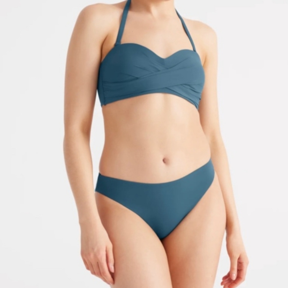 Knix Riviera Halter Bikini In Tidepool Teal